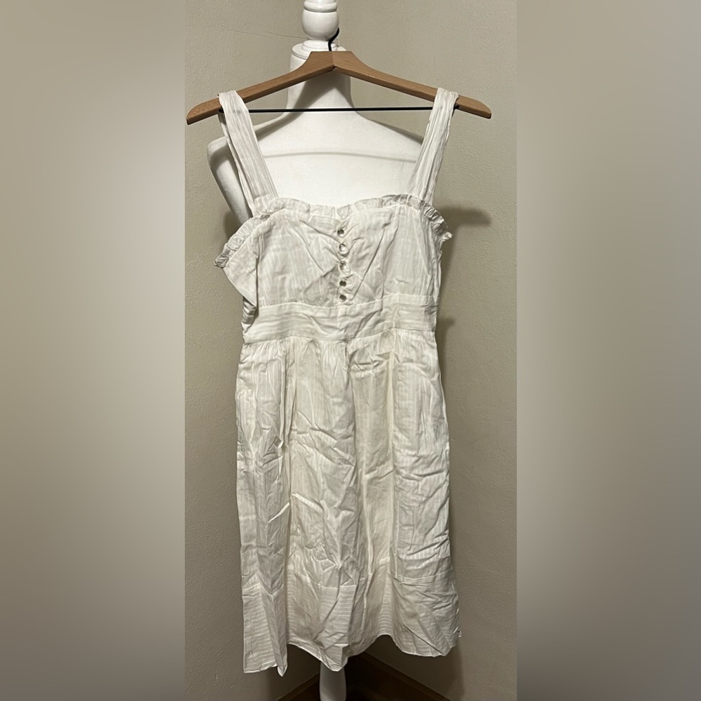 Elegant White Button Detail Dress